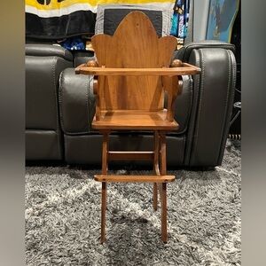 Antique Handmade Doll High Chair One Of A Kind Real Solid Wood